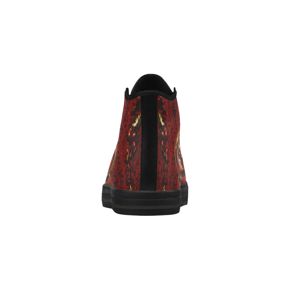 The dragon in red and gold Aquila High Top Microfiber Leather Women's Shoes (Model 032)