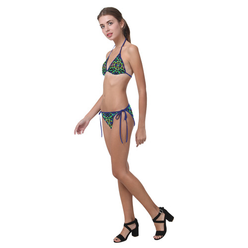 Cool Green Blue Yellow Design Custom Bikini Swimsuit (Model S01)