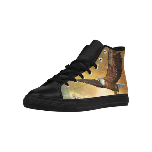 Awesome flying eagle Aquila High Top Microfiber Leather Women's Shoes (Model 032)