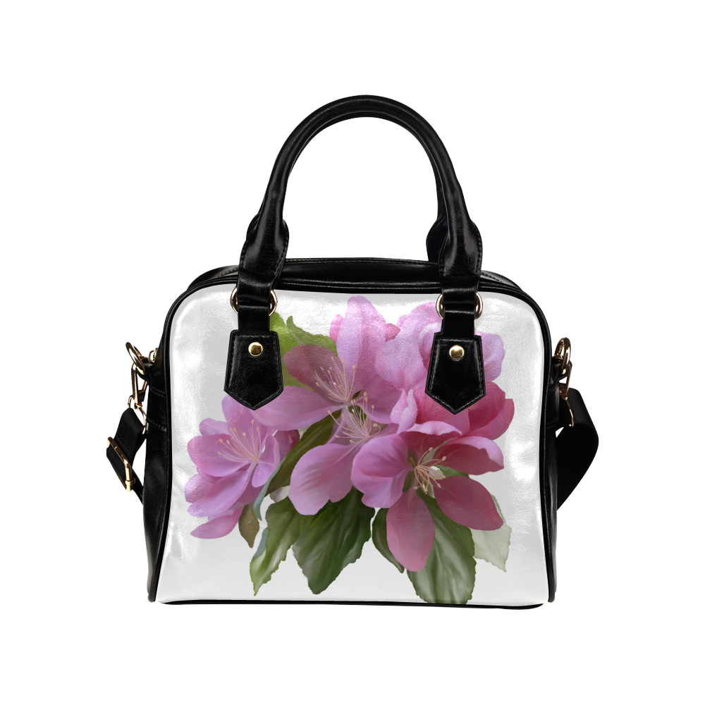 Pink Blossom Branch, watercolors Shoulder Handbag (Model 1634)