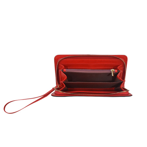 21st Century Red and Black Women's Clutch Wallet (Model 1637)