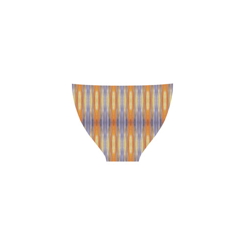 Gray Orange Stripes Pattern Custom Bikini Swimsuit (Model S01)