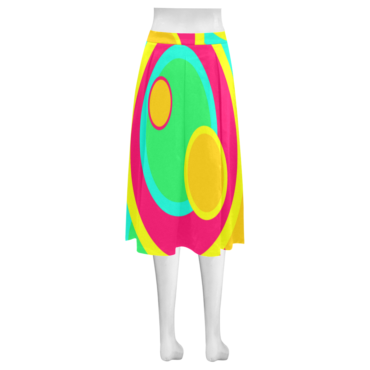 Vivid Circles Mnemosyne Women's Crepe Skirt (Model D16)