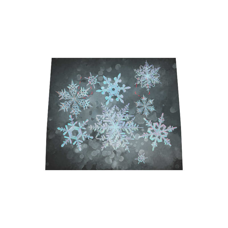 Snowflakes, snow, white and blue Boston Handbag (Model 1621)