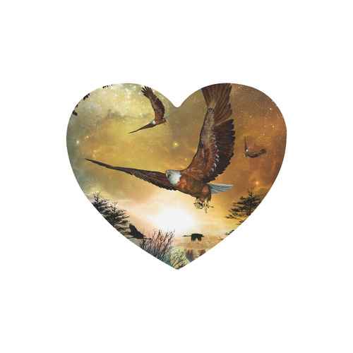 Awesome flying eagle Heart-shaped Mousepad