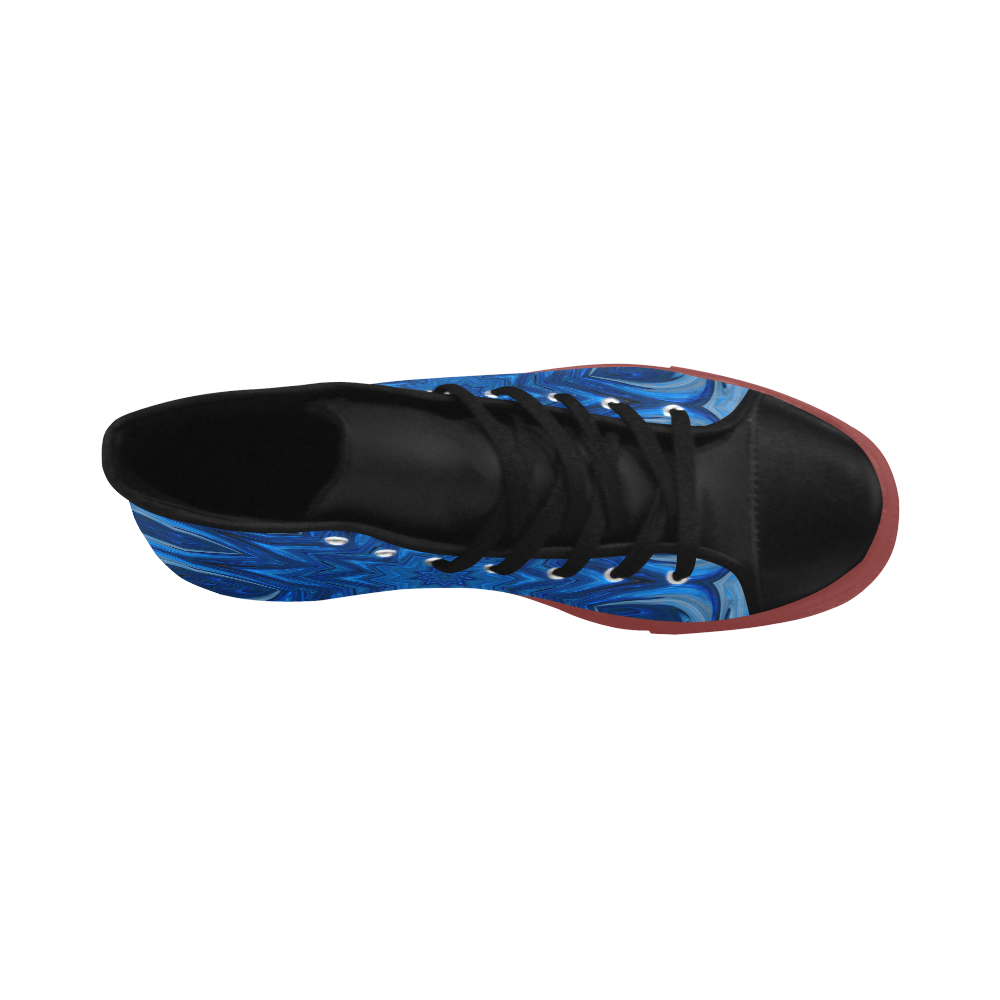 Blue Blossom Mandala Aquila High Top Microfiber Leather Women's Shoes (Model 032)