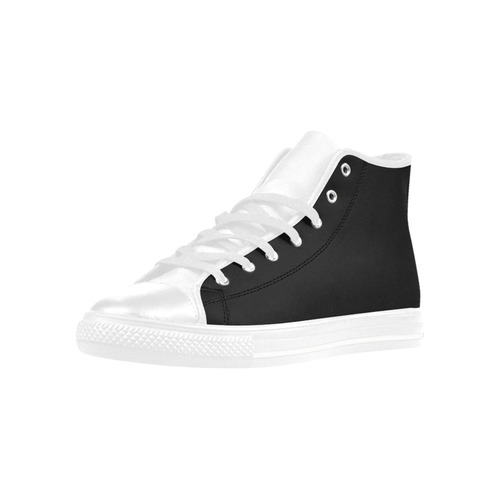 New in shop. Original vintage designers shoes : Black and white Aquila High Top Microfiber Leather Women's Shoes (Model 032)