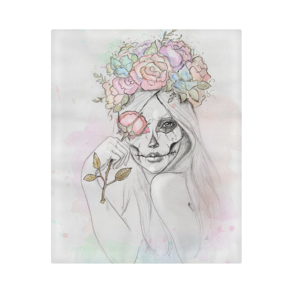 Boho Queen, skull girl, watercolor woman Duvet Cover 86"x70" ( All-over-print)