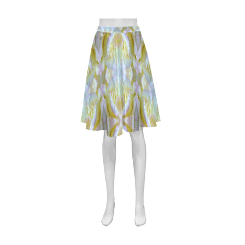 White Yellow  Pattern Athena Women's Short Skirt (Model D15)