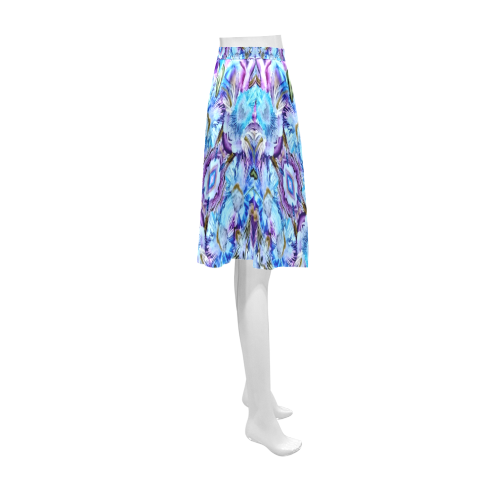 Elegant Turquoise Blue Flower Pattern Athena Women's Short Skirt (Model D15)