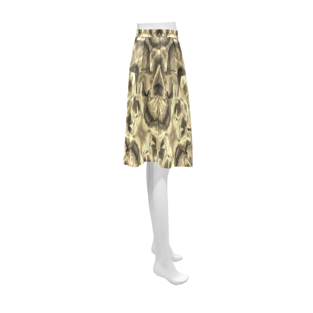 Gold Fabric Pattern Design Athena Women's Short Skirt (Model D15)
