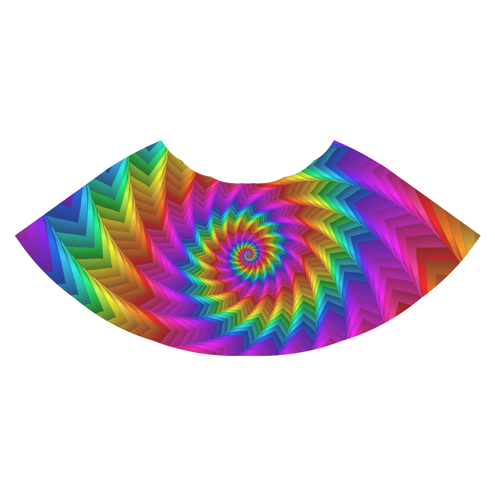 Psychedelic Rainbow Spiral Fractal Athena Women's Short Skirt (Model D15)