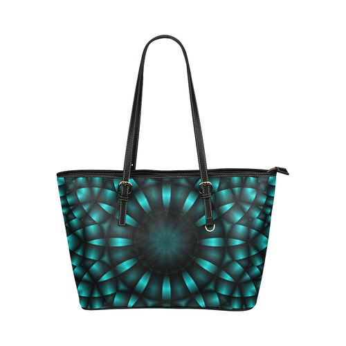 Alien Mint Leather Tote Bag/Small (Model 1651)