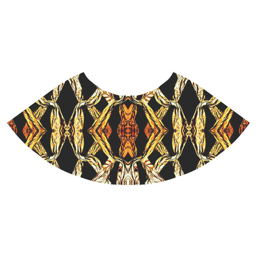 Elegant Oriental Pattern Black Gold Athena Women's Short Skirt (Model D15)