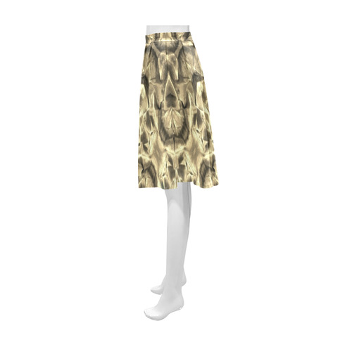 Gold Fabric Pattern Design Athena Women's Short Skirt (Model D15)