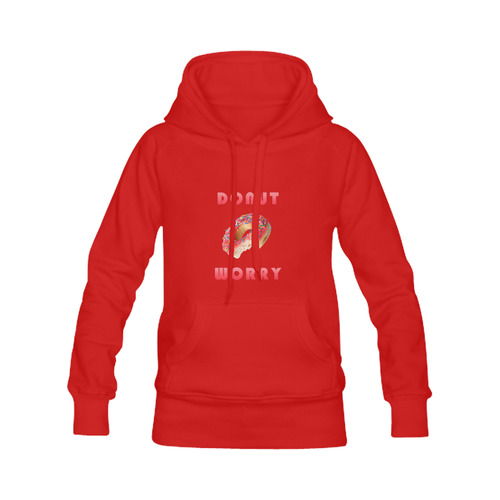 Funny Red Do Not Donut Worry Men's Classic Hoodie (Remake) (Model H10)