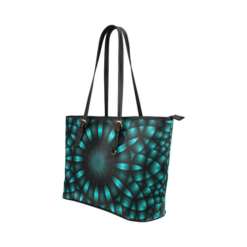Alien Mint Leather Tote Bag/Small (Model 1651)