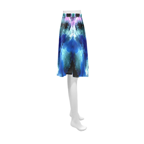 Blue, Light Blue, Metallic Diamond Pattern Athena Women's Short Skirt (Model D15)