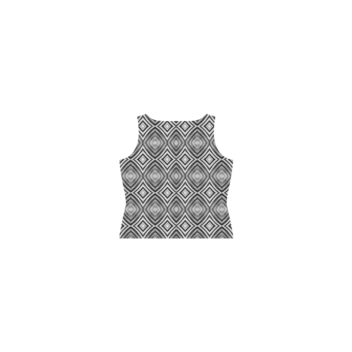 black and white diamond pattern Sleeveless Splicing Shift Dress(Model D17)