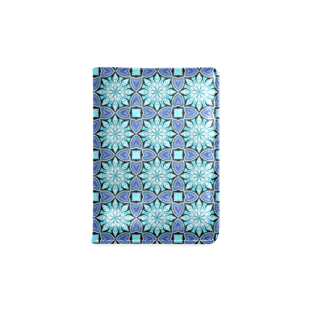 Aqua Blue Hearts and Flowers Custom NoteBook A5