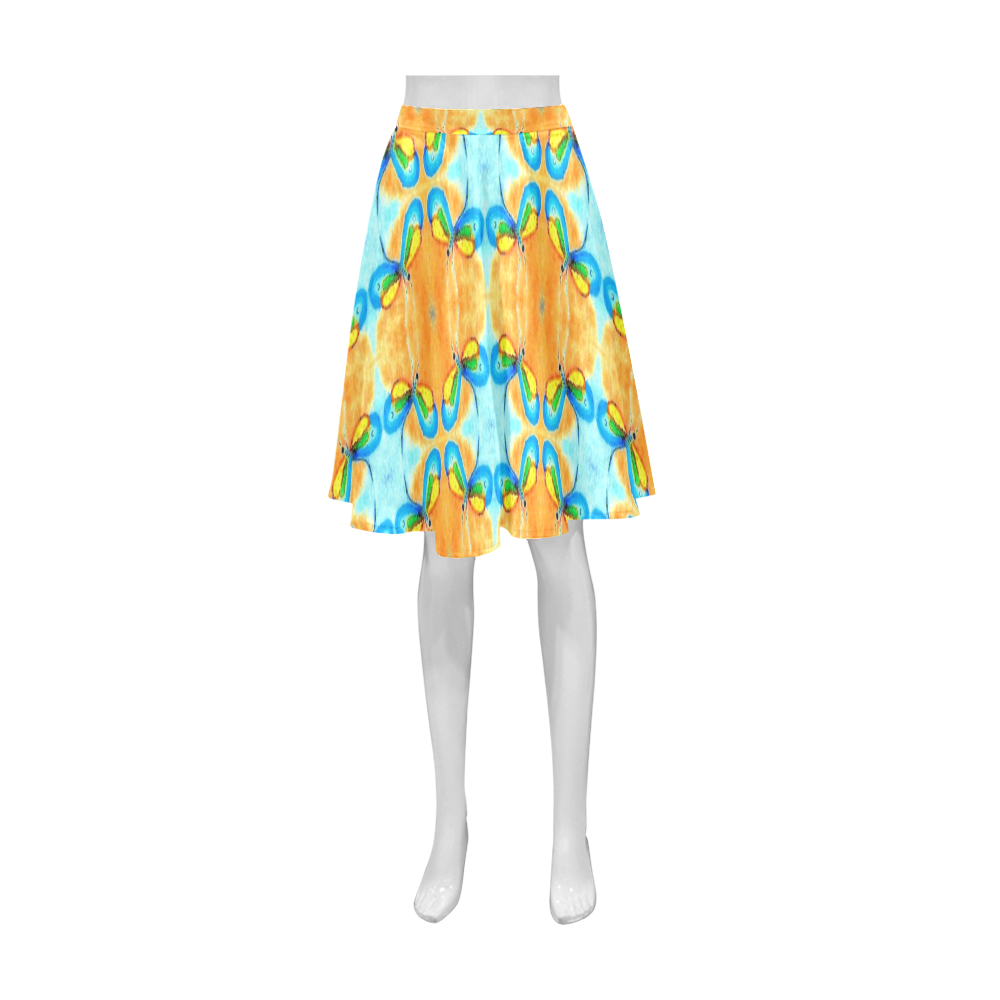 Dragonflies Summer Pattern Athena Women's Short Skirt (Model D15)