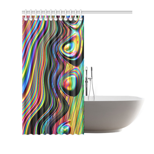 Colors Gone Wild Abstract Fractal Art Shower Curtain 72"x72"