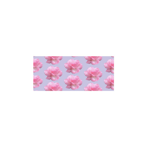 Pink Roses Pattern on Blue Sleeveless Splicing Shift Dress(Model D17)