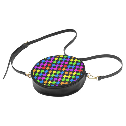 Diamond Checks Rainbow Round Sling Bag (Model 1647)