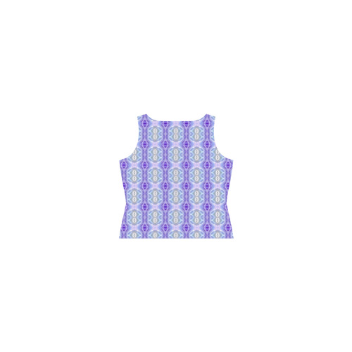Light Blue Purple White Girly Pattern Sleeveless Splicing Shift Dress(Model D17)
