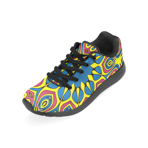 Yellow Flower Mandala Women’s Running Shoes (Model 020)
