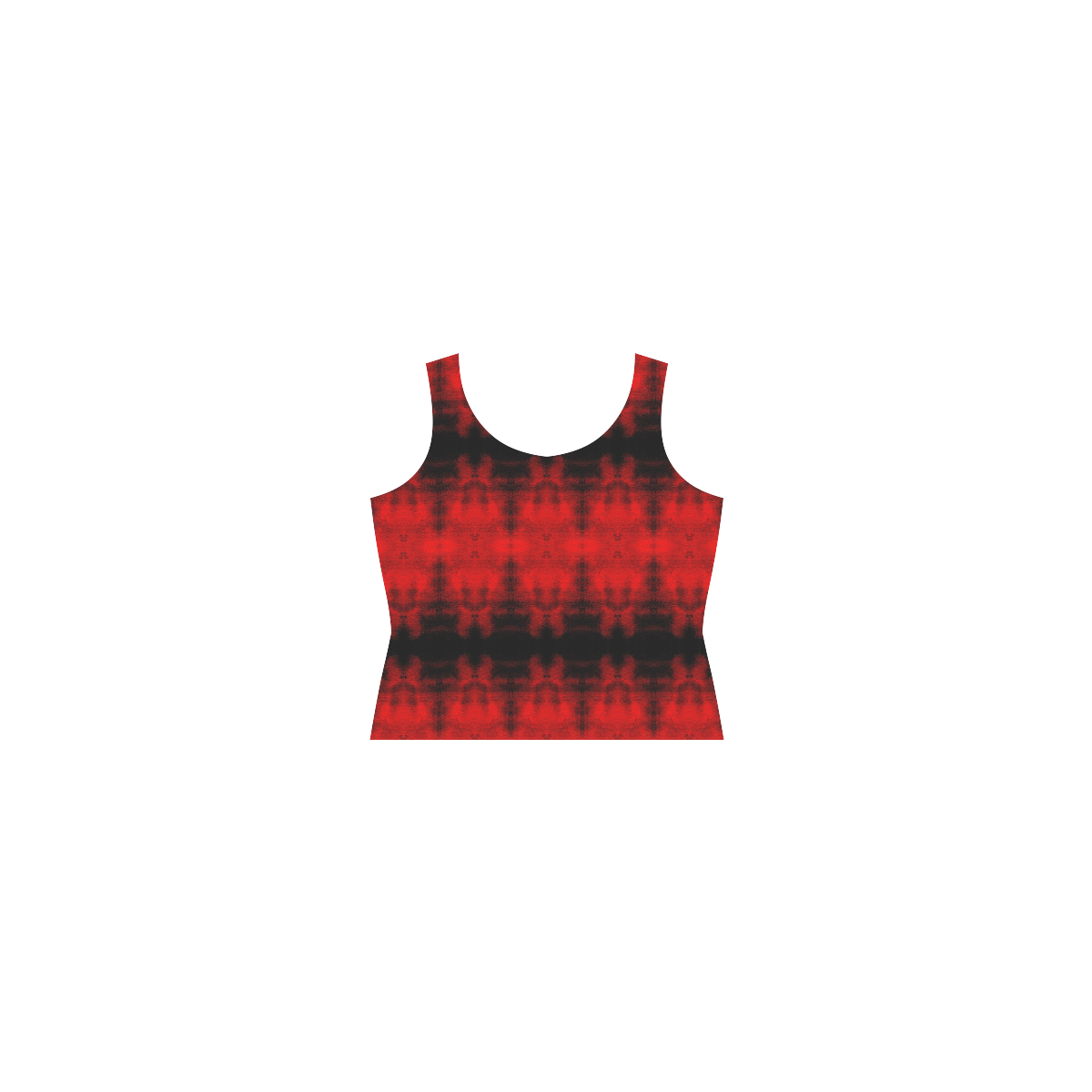 Red Black Gothic Pattern Sleeveless Splicing Shift Dress(Model D17)