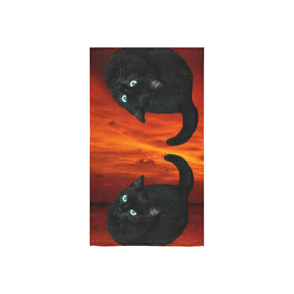 Cat and Red Sky Custom Towel 16"x28"