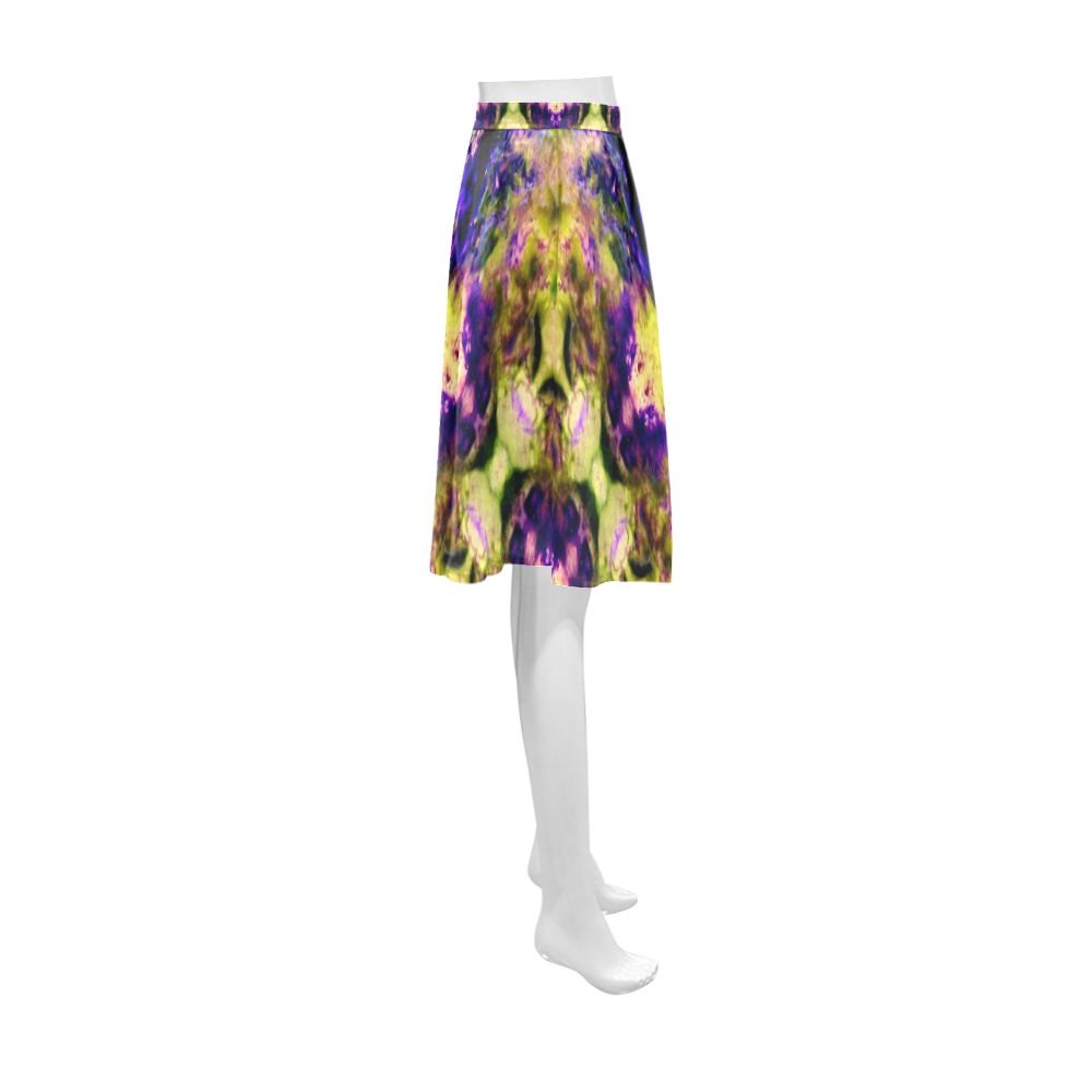 Green,Purple Yellow ,Goa Pattern Athena Women's Short Skirt (Model D15)