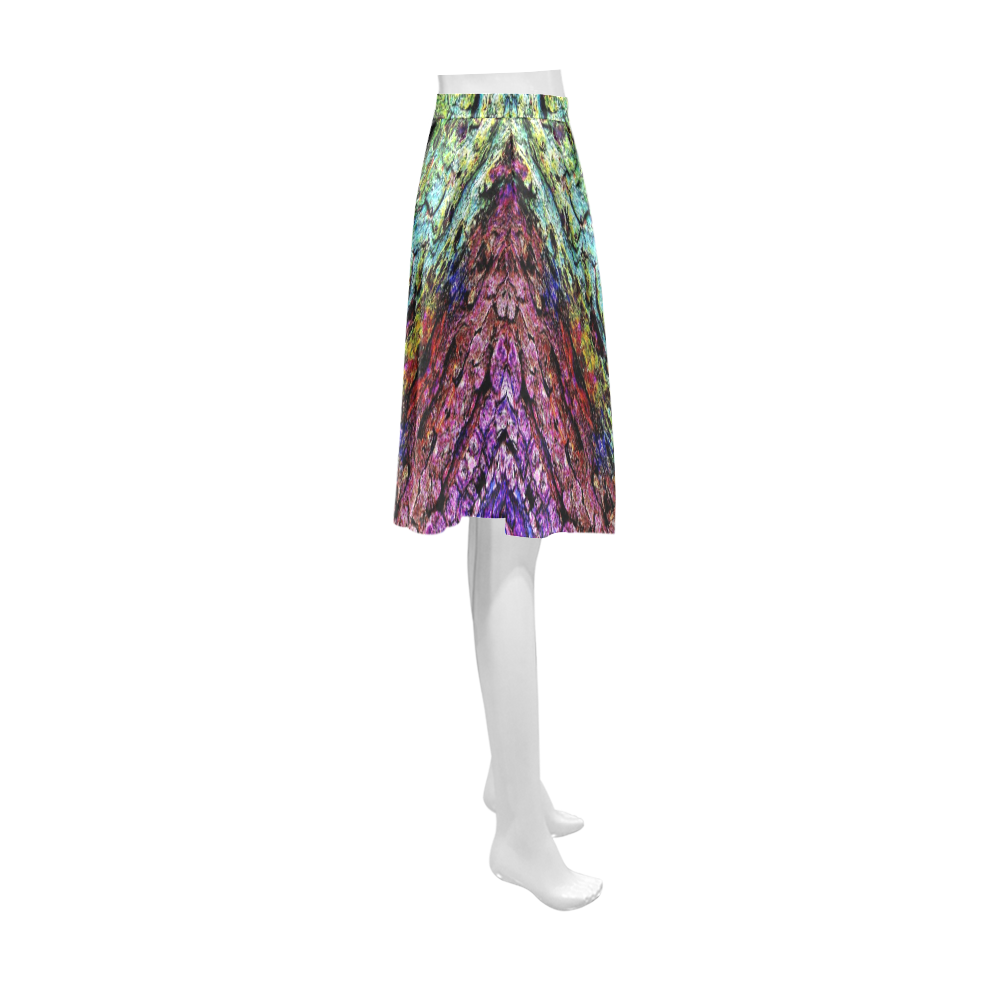 Abstract, Yellow Green, Purple, Athena Women's Short Skirt (Model D15)