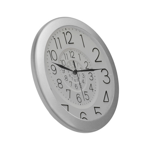 Conceptual Novelty Droste Clock Silver Color Wall Clock