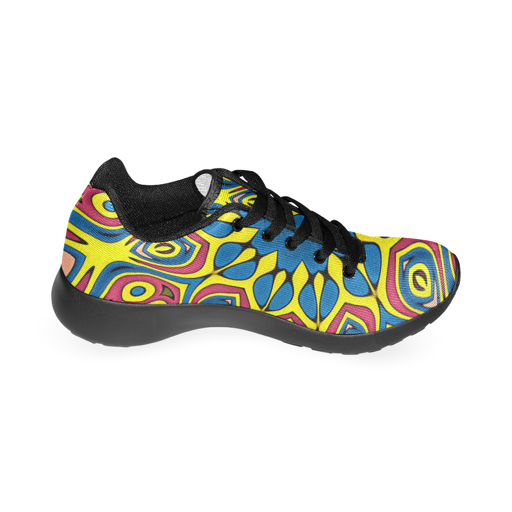 Yellow Flower Mandala Women’s Running Shoes (Model 020)