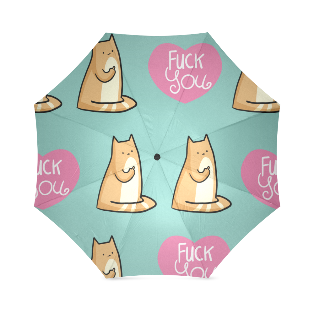 fuckyou cat Foldable Umbrella (Model U01)