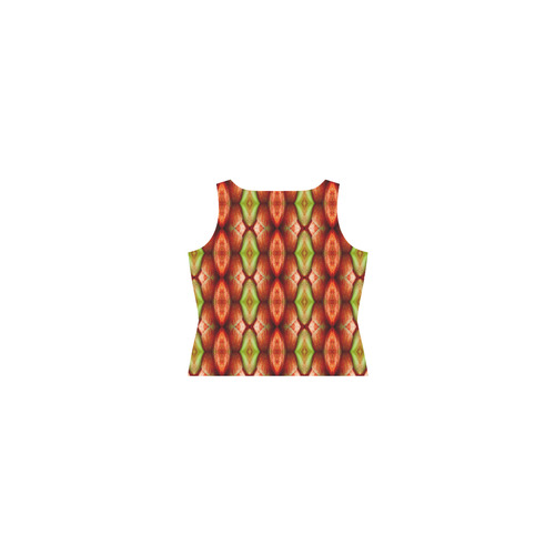 Melons Pattern Abstract Sleeveless Splicing Shift Dress(Model D17)