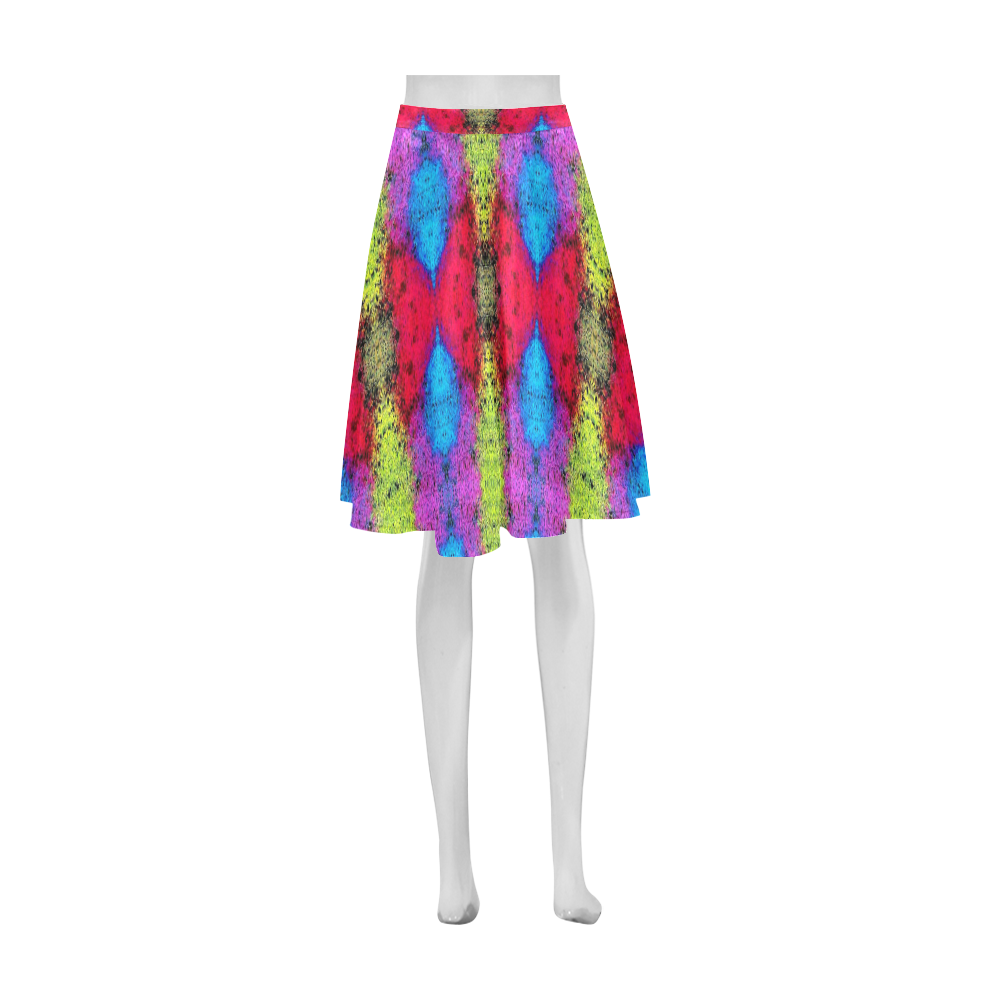 Colorful Painting Goa Pattern Athena Women's Short Skirt (Model D15)