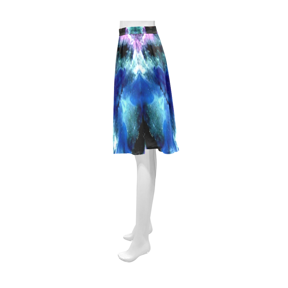 Blue, Light Blue, Metallic Diamond Pattern Athena Women's Short Skirt (Model D15)