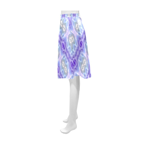 Light Blue Purple White Girly Pattern Athena Women's Short Skirt (Model D15)