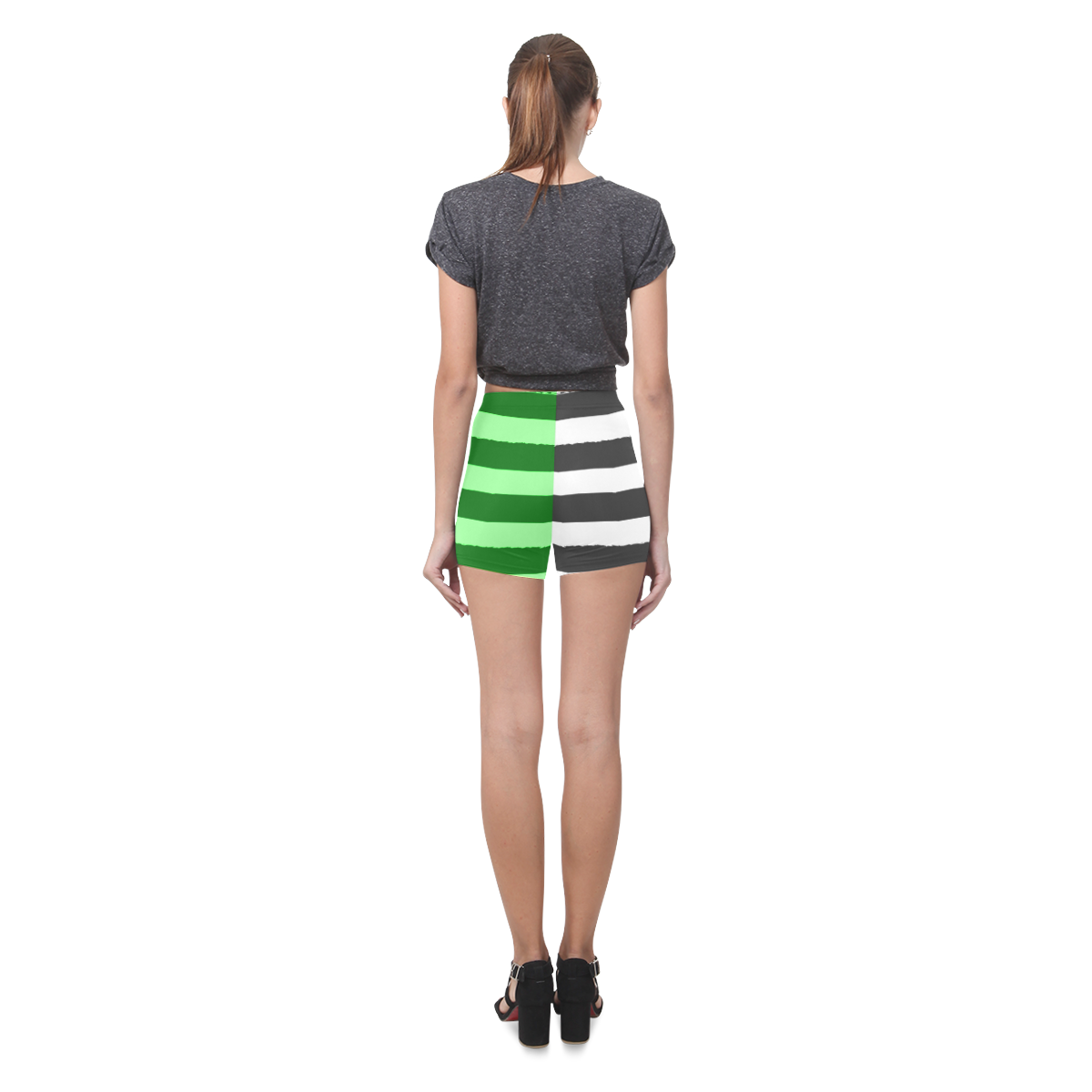 New! Designers mini short leggings. New arrival in shop. 2016 edition / Striped vintage art. Each pi Briseis Skinny Shorts (Model L04)