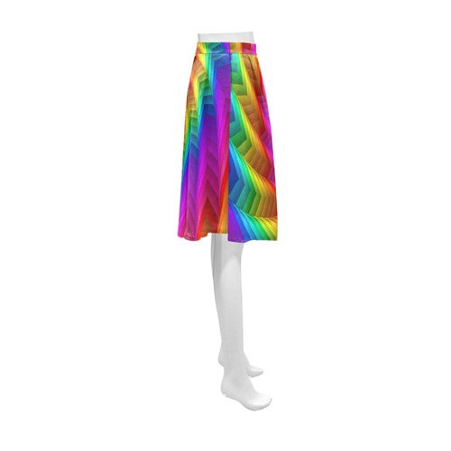 Psychedelic Rainbow Spiral Fractal Athena Women's Short Skirt (Model D15)