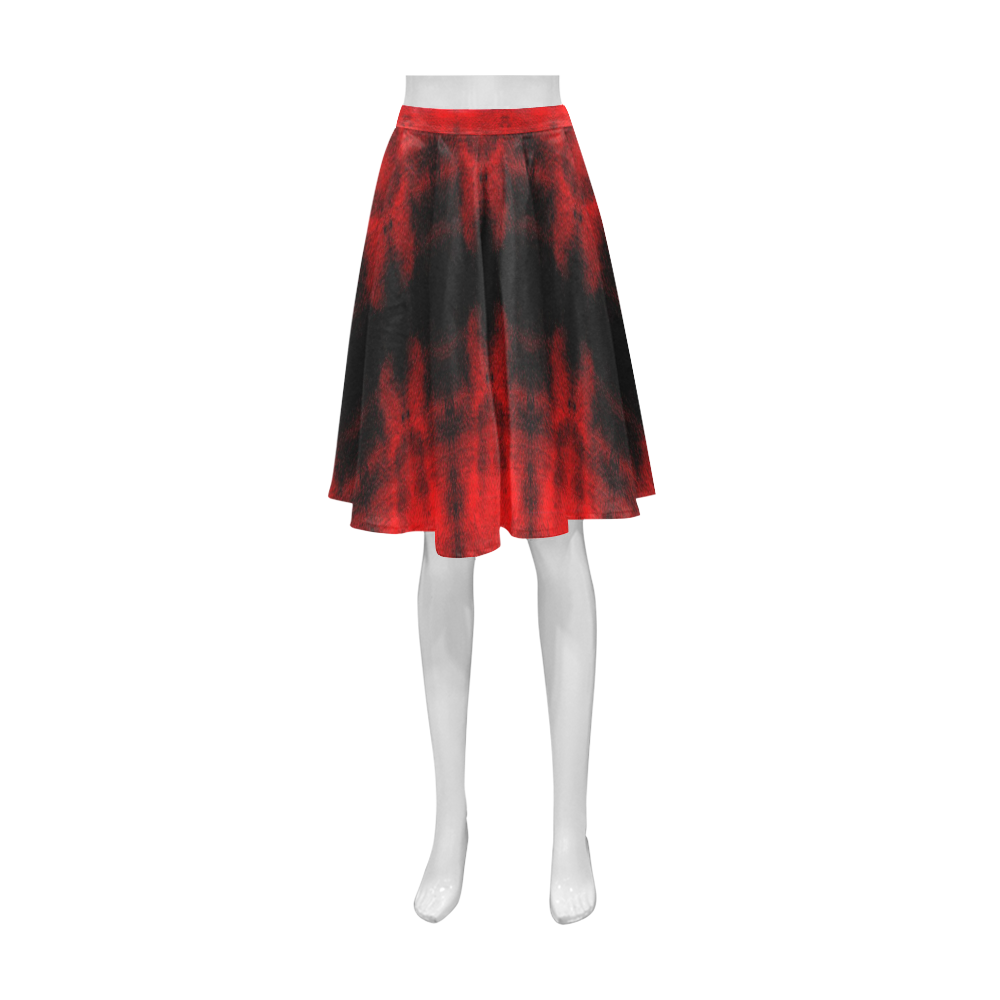 Red Black Gothic Pattern Athena Women's Short Skirt (Model D15)