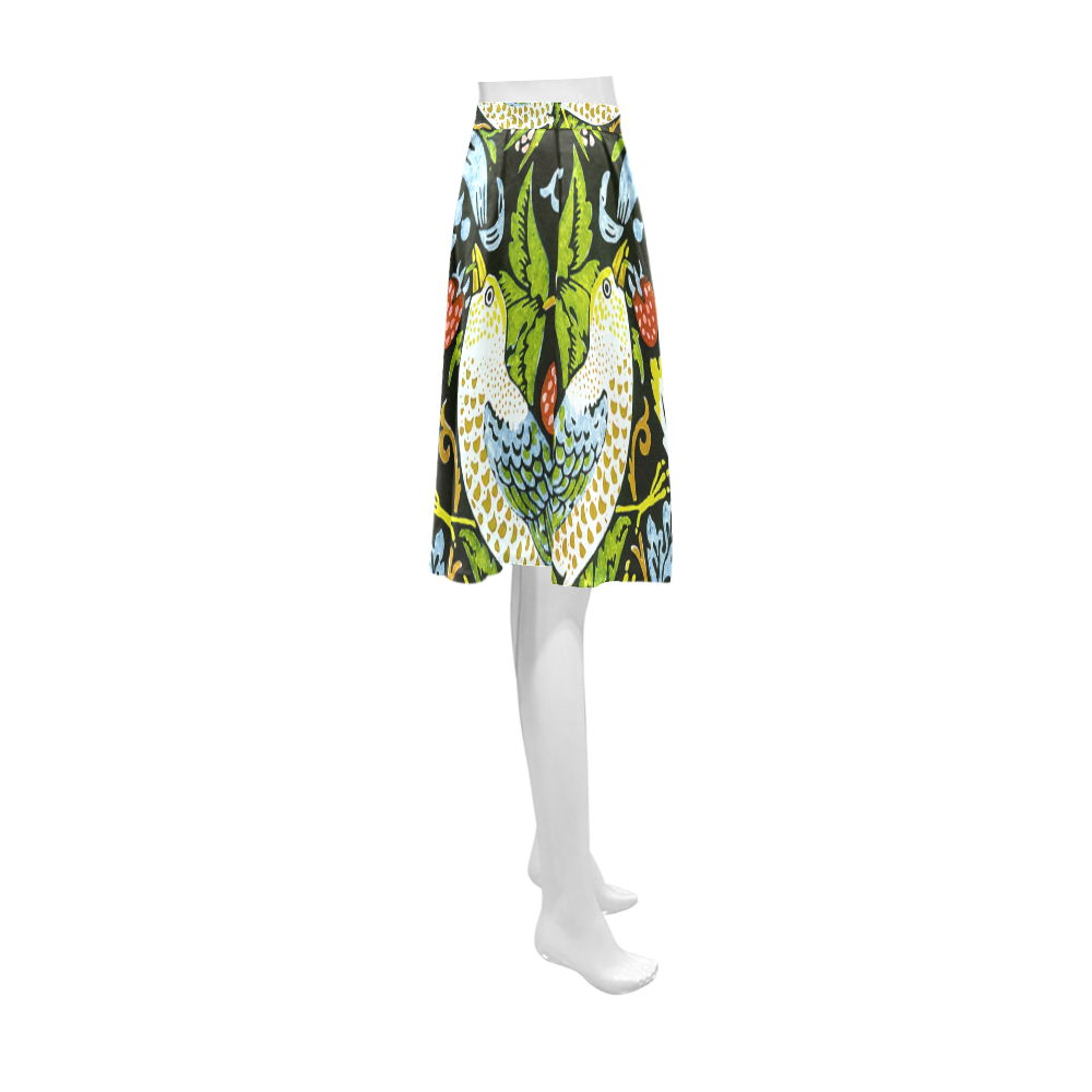 Strawberry Thief William Morris Vintage Floral Athena Women's Short Skirt (Model D15)
