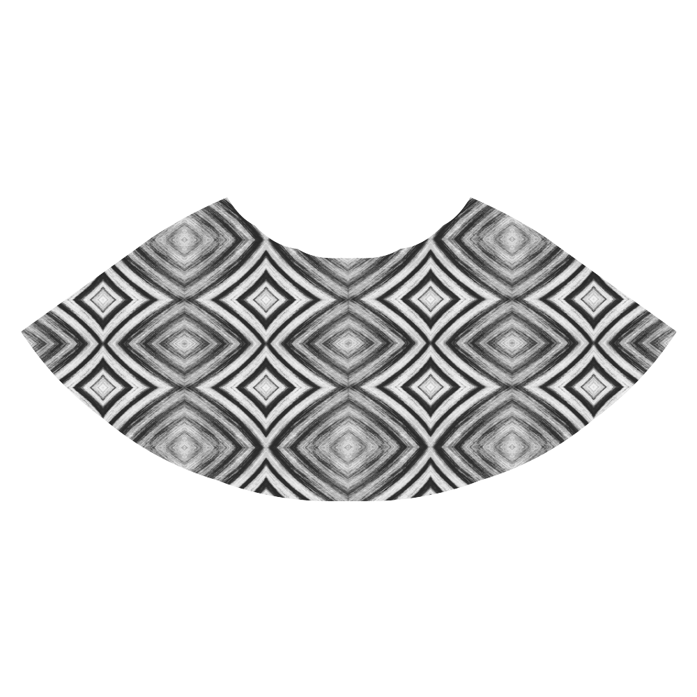 black and white diamond pattern Athena Women's Short Skirt (Model D15)