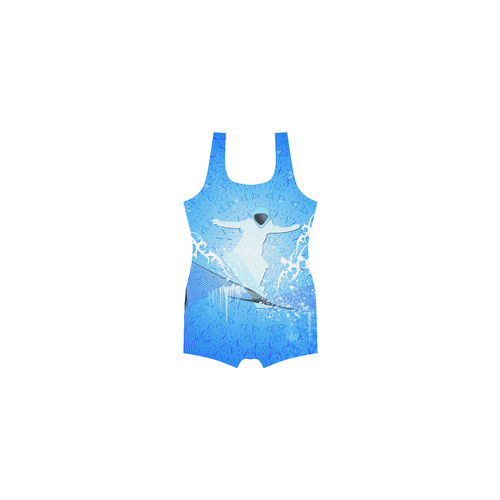 Snowboarder with snowflakes Classic One Piece Swimwear (Model S03)