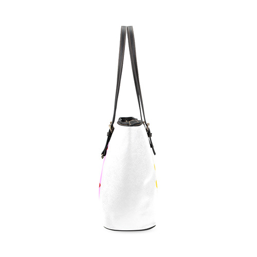 New designers bag available. Pink, colorful and white collection with artistic anti-cancer Ribbons.  Leather Tote Bag/Small (Model 1640)