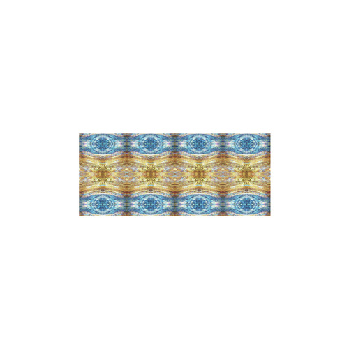 Gold and Blue Elegant Pattern Sleeveless Splicing Shift Dress(Model D17)
