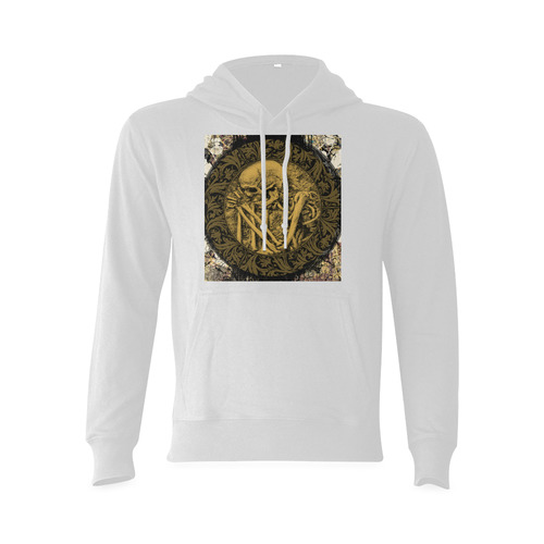 The skeleton in a round button with flowers Oceanus Hoodie Sweatshirt (NEW) (Model H03)